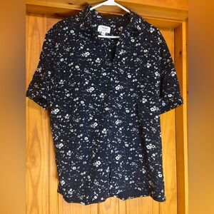 Men's Navy Floral Button Down Shirt
